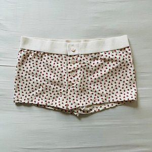 BNWT Brandy Melville/John Galt red and green strawberry boy shorts with buttons